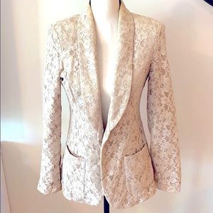 GUESS Lace Blazer in Cream